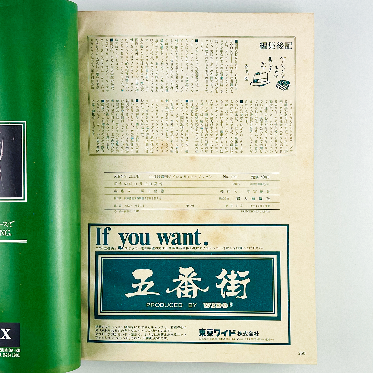 MEN'S CLUB 増刊 No.199 - 1977.11